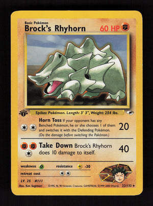 Brock's Rhyhorn (22) 022/132 - Rare - Gym Heroes