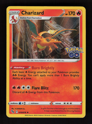 Charizard 010/078 - Holo Rare - Pokemon GO