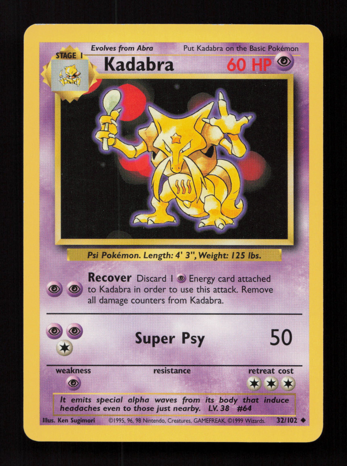 Kadabra 032/102 - Uncommon - Base Set
