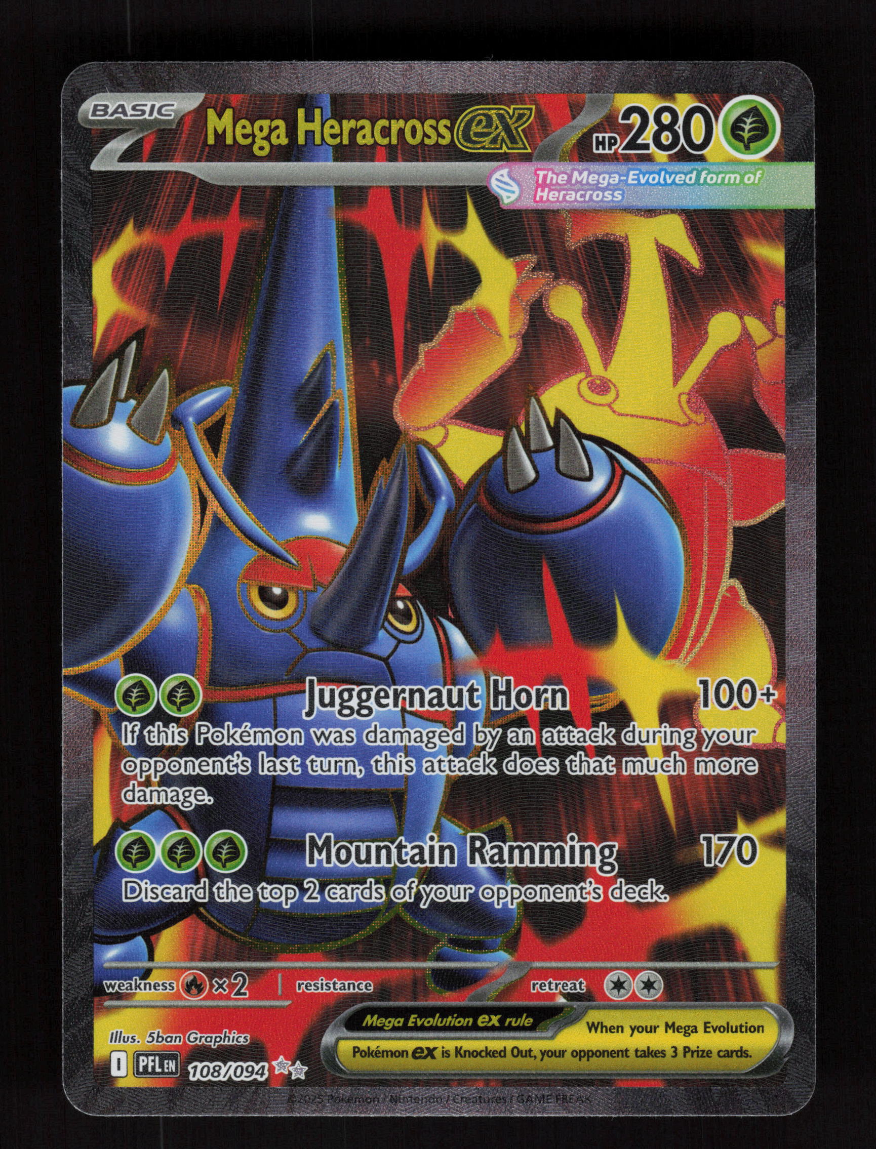 Mega Heracross ex 108/094 - Ultra Rare - Phantasmal Flames 