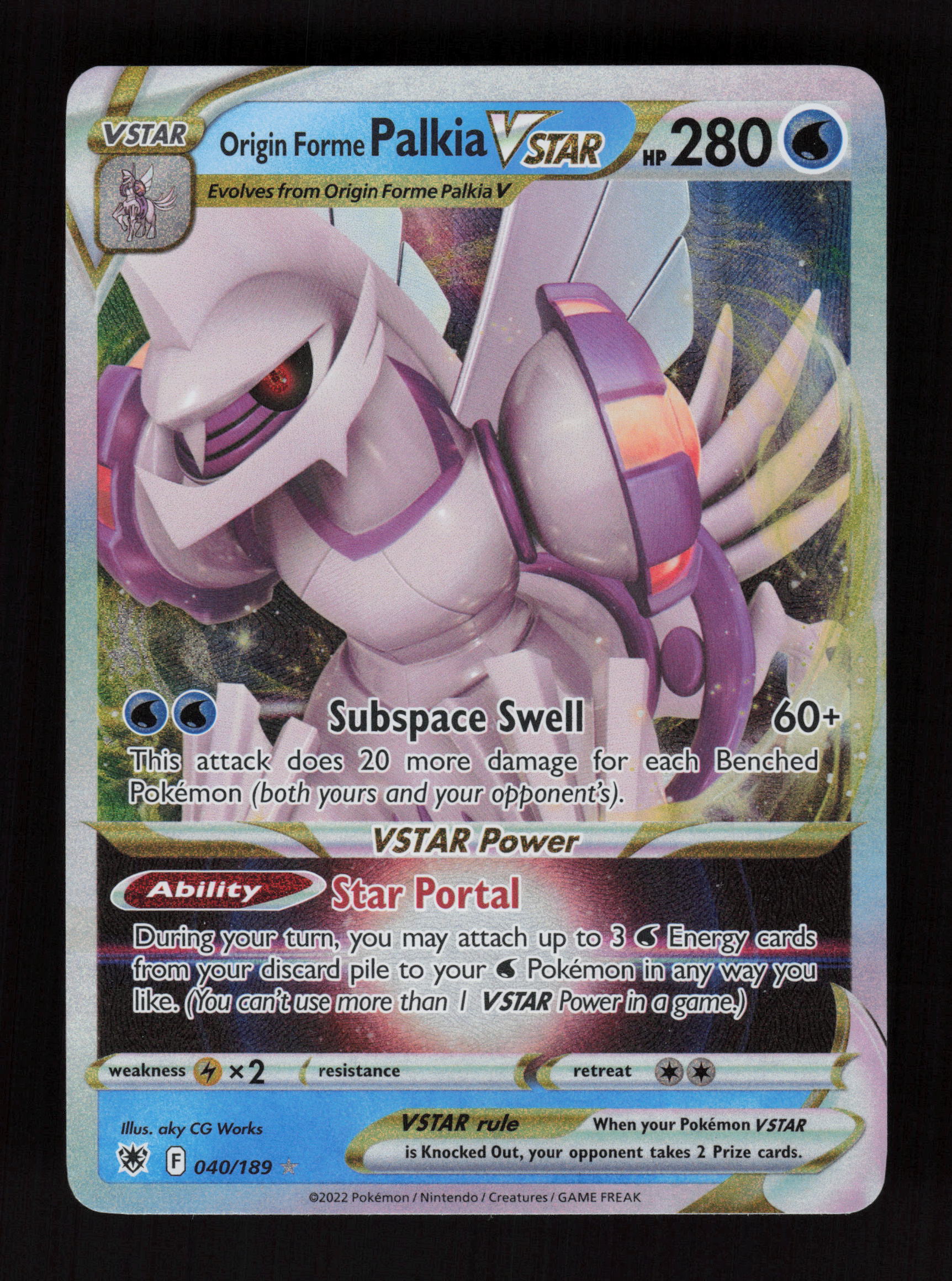 Origin Forme Palkia VSTAR 040/189 - Ultra Rare - SWSH10: Astral Radiance