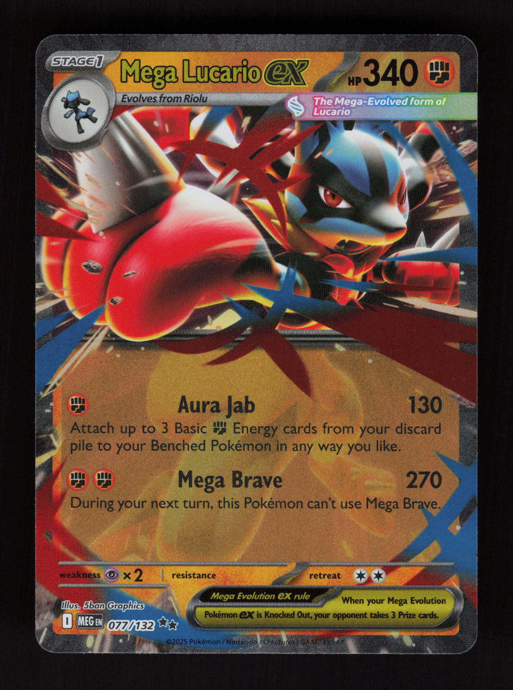 Mega Lucario ex - 077/132 - Double Rare - Mega Evolution
