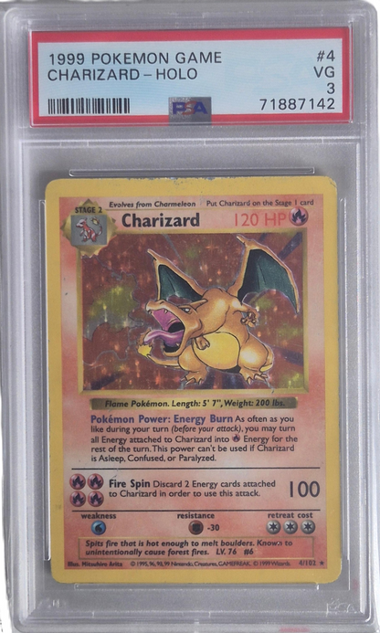 Charizard - Base Set Shadowless 004/102 VG - PSA 3