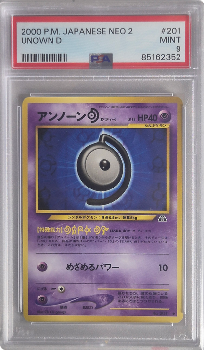 Unown D - Neo 2 201 MINT - PSA 9