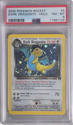 Dark Dragonite - Rocket 005/082 NM-MT - PSA 8