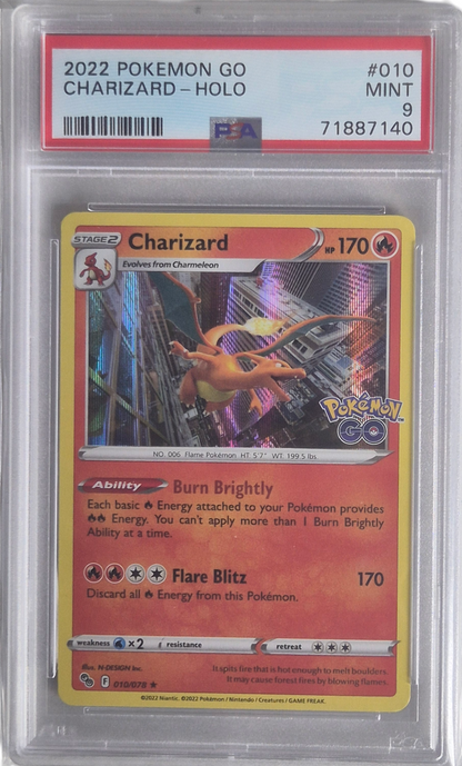 Charizard - Pokemon Go 010/078 MINT - PSA 9