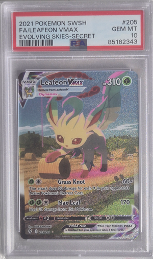 Leafeon Vmax - Evolving Skies 205/203 GEM MT - PSA 10