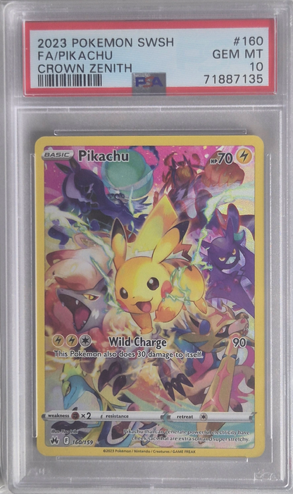 Pikachu - Crown Zenith 160/159 GEM MT - PSA 10