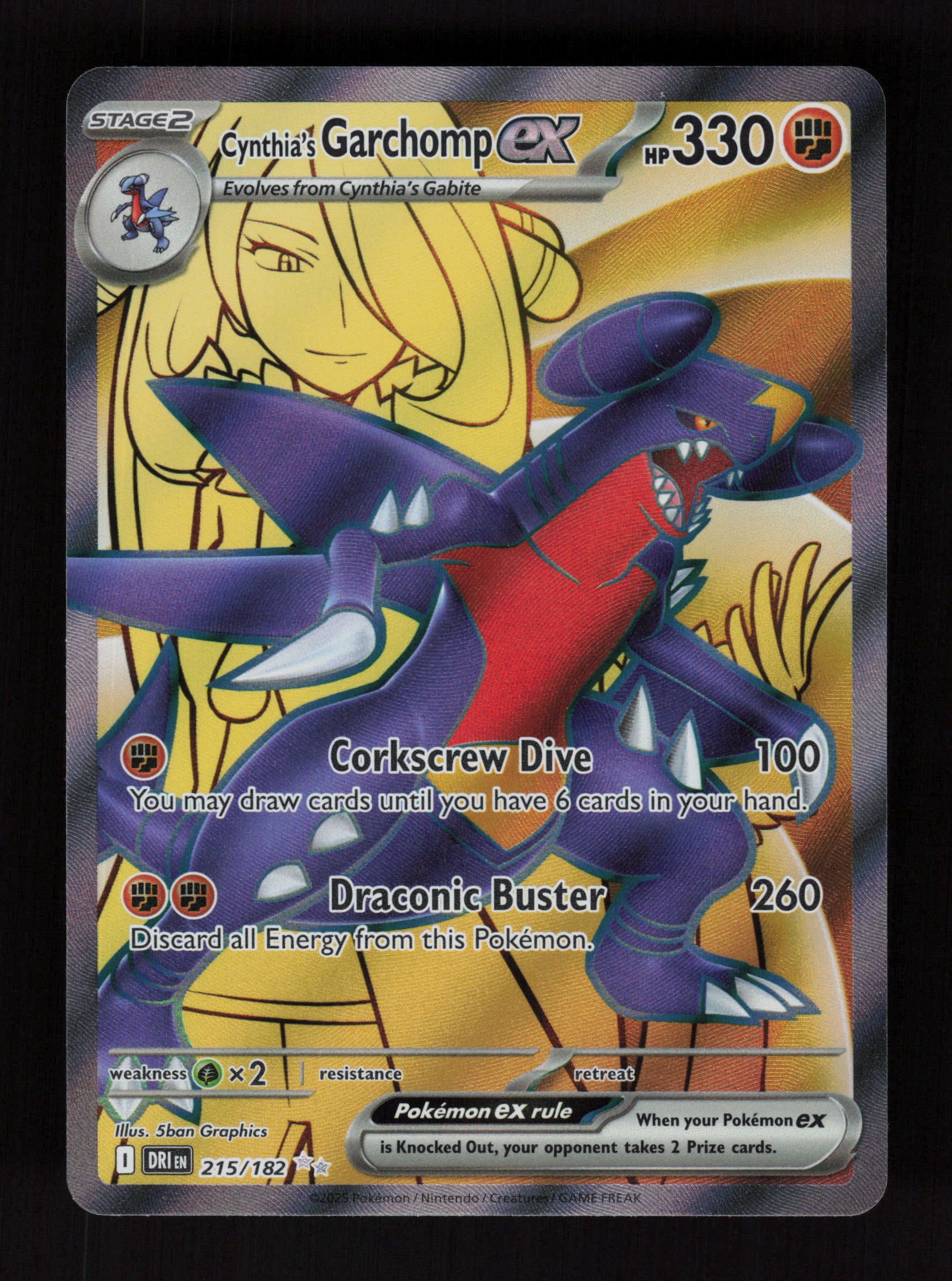 Cynthia's Garchomp ex  215/182 - Ultra Rare - Destined Rivals