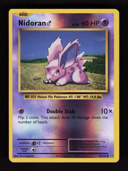 Nidoran ♂ 43/108 – Reverse Holo – XY Evolutions