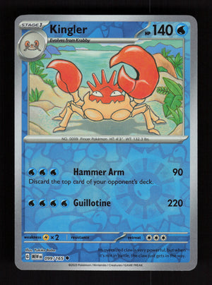 Kingler 099/165 – Reverse Holo - 151 MEW