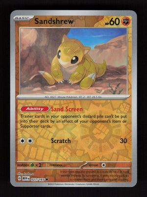Sandshrew 027/165 – Reverse Holo - 151 MEW