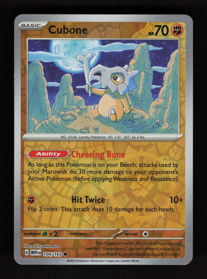 Cubone 104/165 – Reverse Holo - 151 MEW
