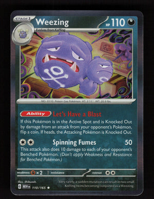 Weezing 110/165 - Holo Rare - 151 MEW