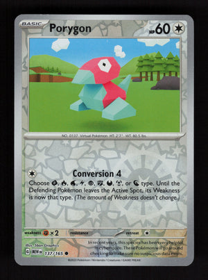 Porygon 137/165 - Reverse Holo - 151 MEW