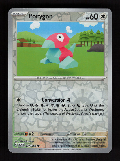 Porygon 137/165 - Reverse Holo - 151 MEW