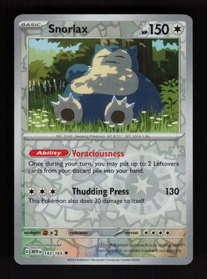 Snorlax 143/165 – Reverse Holo - 151 MEW