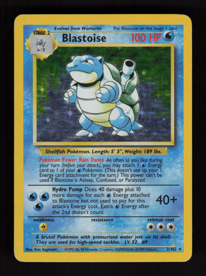 Blastoise 2/102 - Holo Rare - Base Set