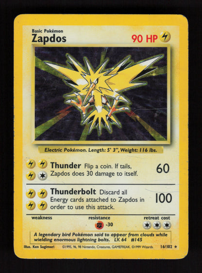 Zapdos 16/102 - Holo Rare - Base Set