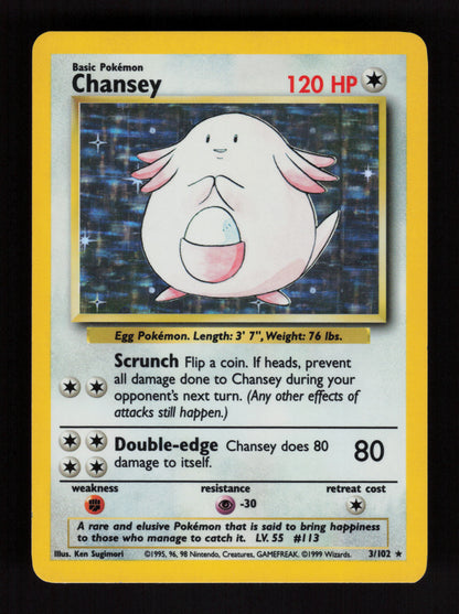 Chansey 3/102 - Holo Rare - Base Set