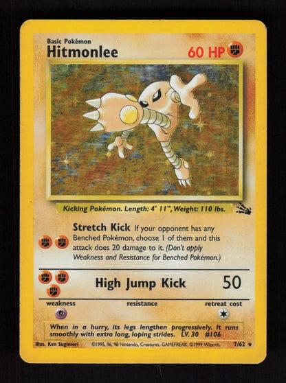 Hitmonlee 7/62 - Holo - Fossil