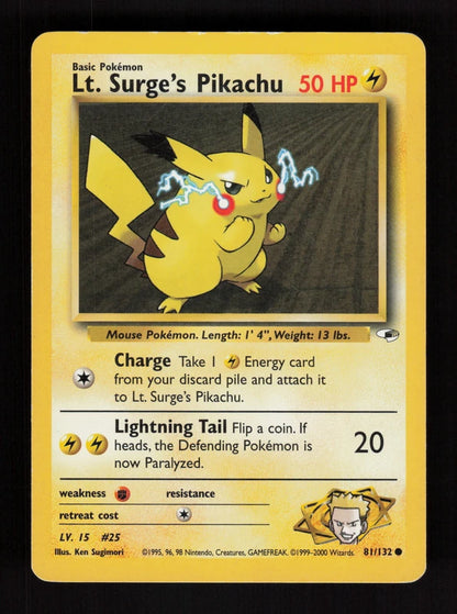 Lt. Surge's Pikachu 81/132 - Gym Heroes