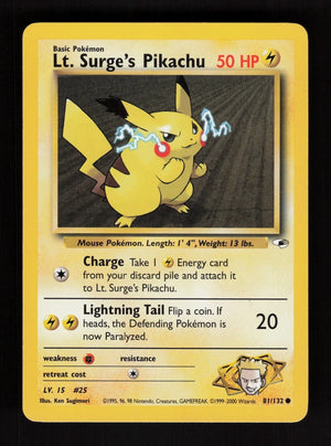 Lt. Surge's Pikachu 81/132 - Gym Heroes