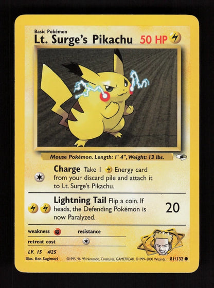 Lt. Surge's Pikachu 81/132 - Gym Heroes