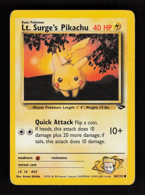 Lt. Surge's Pikachu 84/132 - Gym Challenge