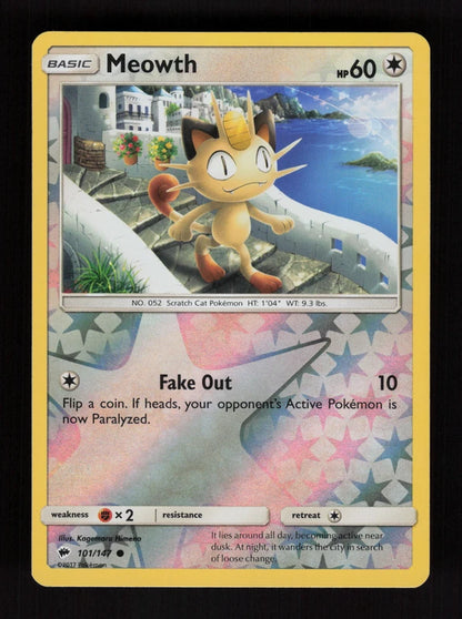 Meowth 101/147 - Reverse Holo - Burning Shadows