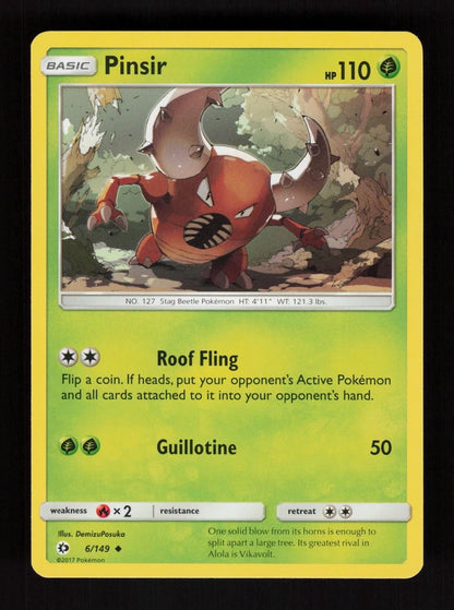 Pinsir 6/149 - Sun & Moon