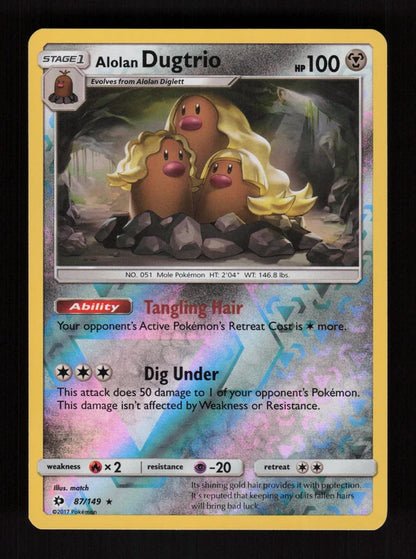 Alolan Dugtrio 87/149 - Reverse Holo - Sun & Moon