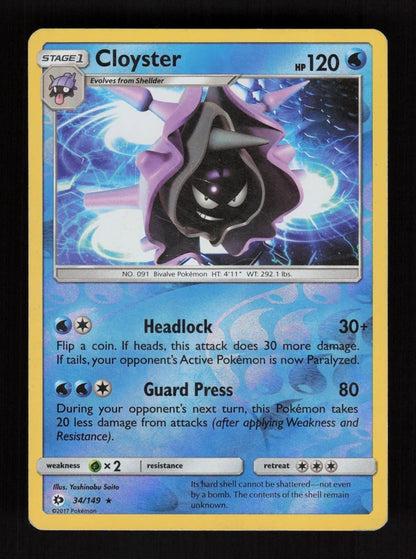Cloyster 34/149 - Reverse Holo - Sun & Moon