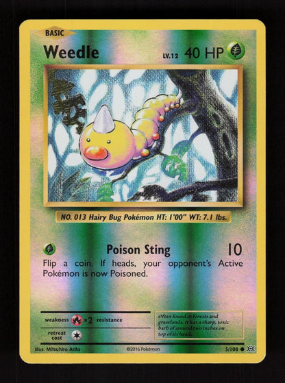 Weedle 5/108 - Reverse Holo - Evolutions
