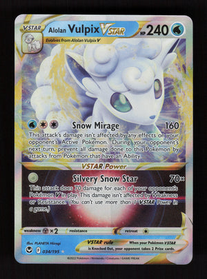 Alolan Vulpix VSTAR – 034/195 – Silver Tempest