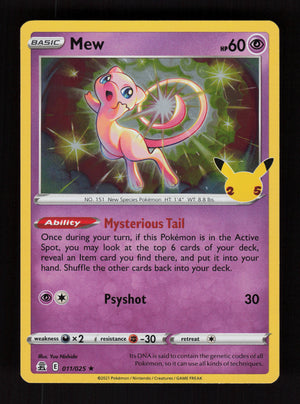 Mew 011/025 - Holo Rare - Celebrations