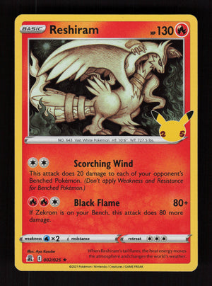 Reshiram 002/025 - Holo Rare - Celebrations