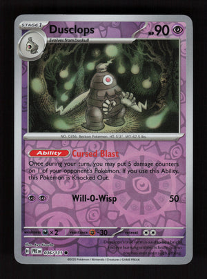 Dusclops 36/131 - Reverse Holo - Prismatic Evolutions