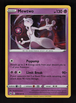 Mewtwo 059/159 - Holo Rare - Crown Zenith