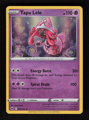 Tapu Lele 064/159 - Holo Rare - Crown Zenith