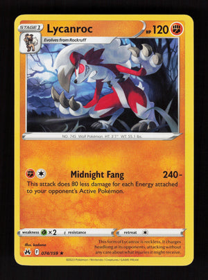 Lycanroc 074/159 - Rare - Crown Zenith