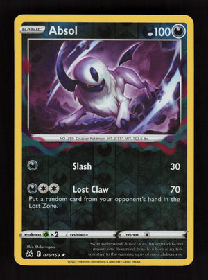 Absol 076/159 - Reverse Holo - Crown Zenith