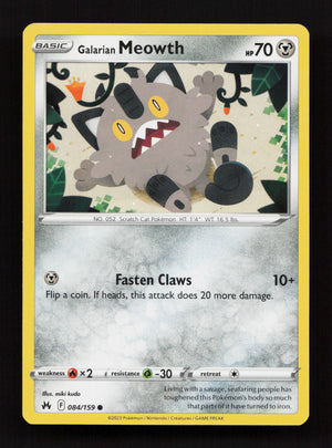 Galarian Meowth 084/159 - Common - Crown Zenith