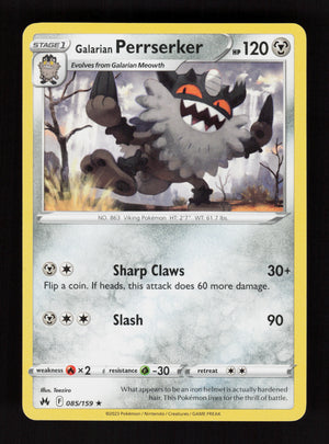 Galarian Perrserker 085/159 - Rare - Crown Zenith