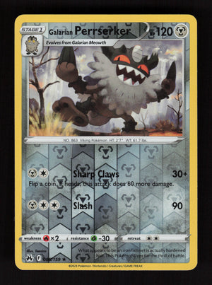 Galarian Perrserker 085/159 - Reverse Holo - Crown Zenith