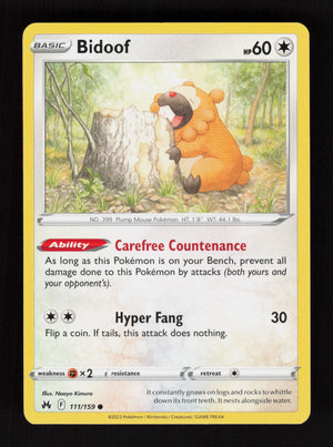 Bidoof 111/159 - Common - Crown Zenith
