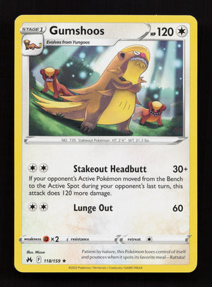 Gumshoos 118/159 - Rare - Crown Zenith