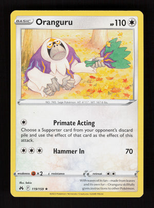 Oranguru 119/159 - Rare - Crown Zenith