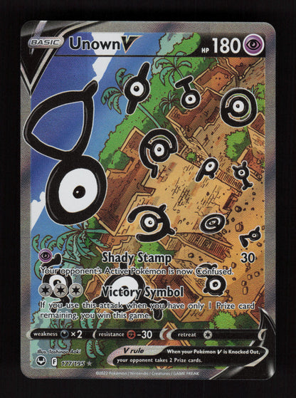 Unown V 177/195 – Ultra Rare - Silver Tempest