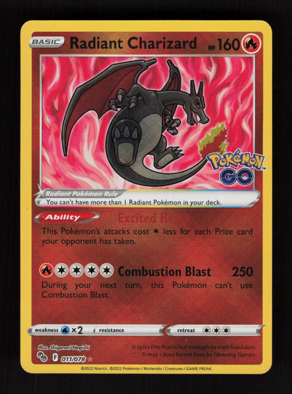 Radiant Charizard 011/078  - Radiant Rare - Pokemon GO